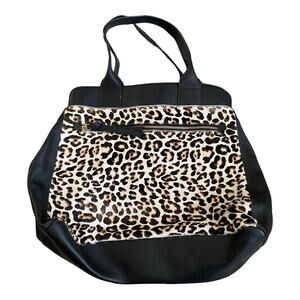 Boden Sherborne Leopard Print Cow Hide Leather Tote Purse